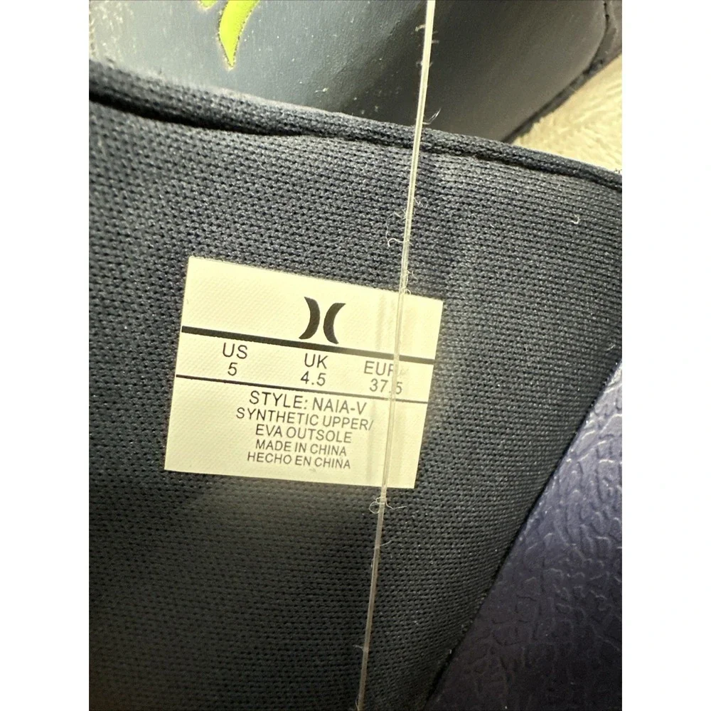 Hurley Kids Navy‎ Blue Slide Sandals with Logo Size 5